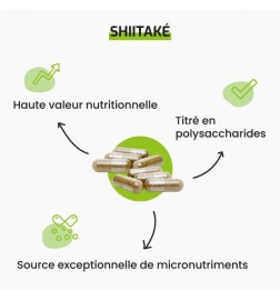 Shiitake Bio | Extrait Titré 20% Polysaccharides | Viapure